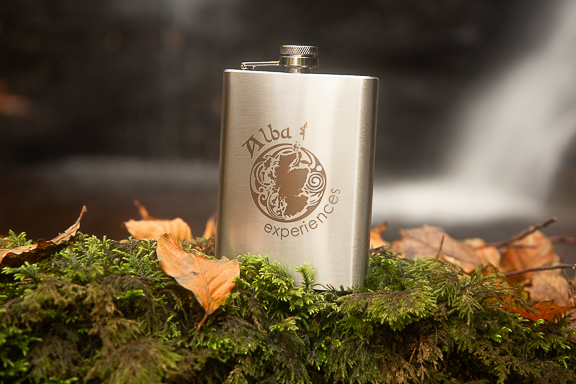Alba Experiences traditional Scottish Hip Flask in chrome.
